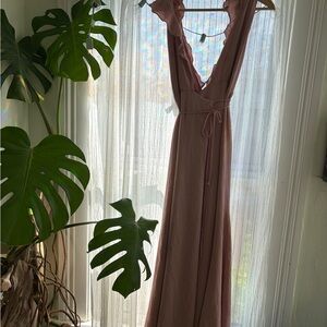 Reformation Dusty Rose Backless Dress